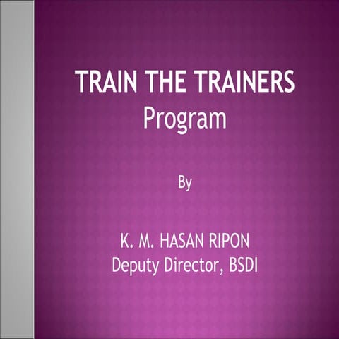 Train the trainers