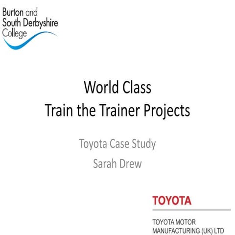 ToT Workshop -- Case Study – Developing a ToT solution for Toyota Ms Sarah Dr...