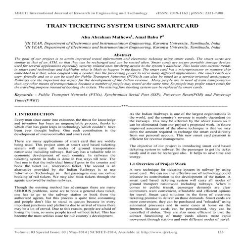 Train ticketing system using smartcard