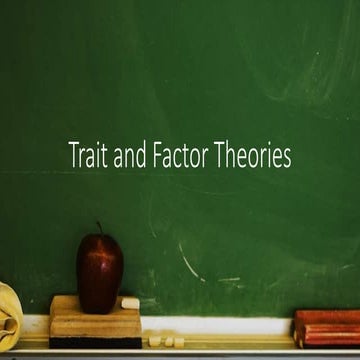 ppt 3 module 5 Trait and factor theories