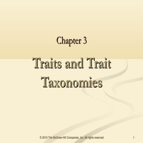 Trait and taxonomies