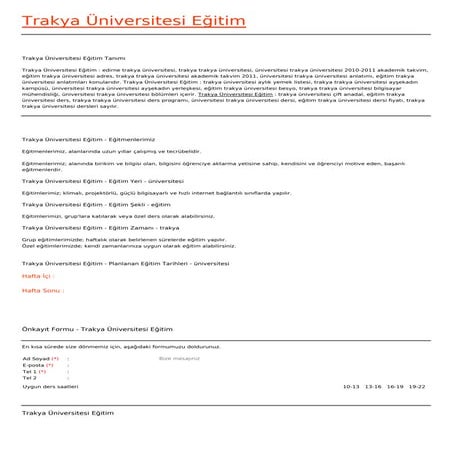 Trakya universitesi-egitim