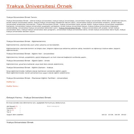 Trakya universitesi-ornek