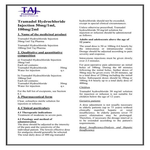 Tranexamic acid 500mg5ml solution for injection smpc taj ...