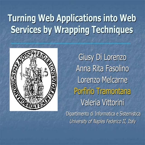 Turning Web Applications into Web Services by Wrapping Techniques