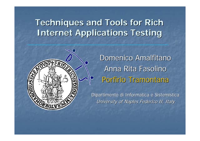 Techniques and Tools for Rich Internet Applications Testing