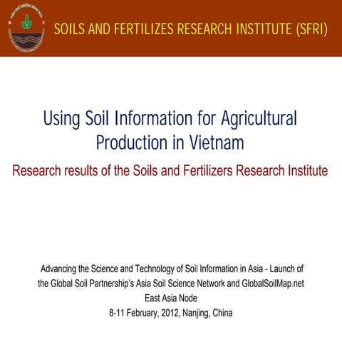 Using Soil Information for Agricultural Production in Vietnam Research result...