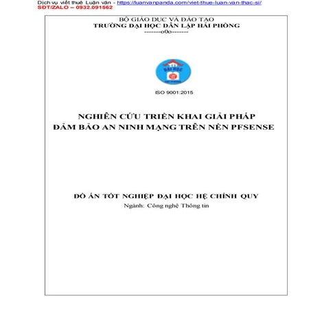 Luận văn Thạc sĩ Nghiên cứu triển khai giải pháp đảm bảo an ninh mạng trên nề...