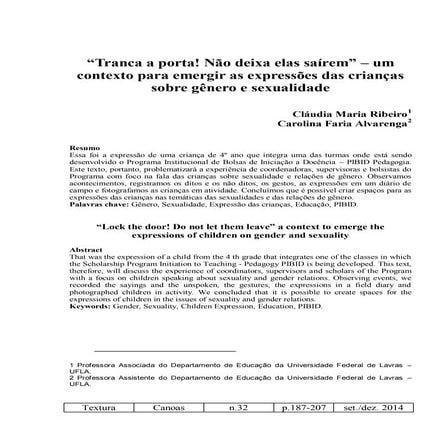 “Tranca a porta! não deixa elas saírem” – um contexto para emergir as express...
