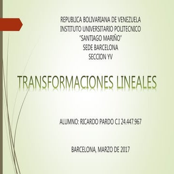 Tranformaciones lineales