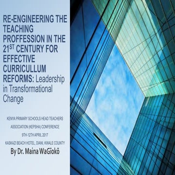 Tranformation leadership by dr. maina