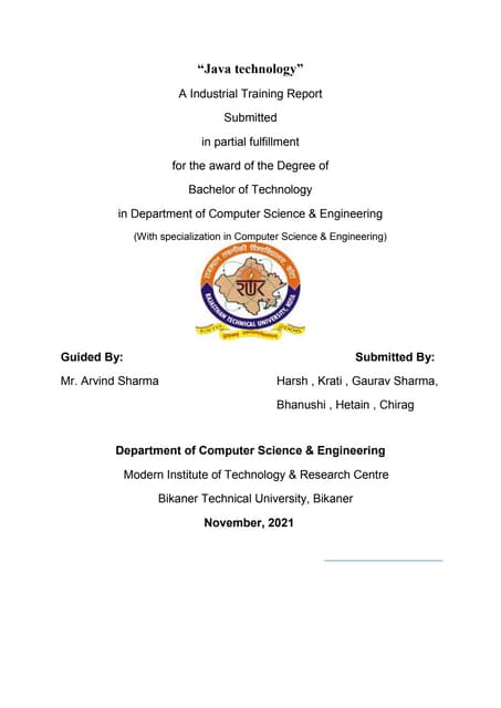 java traning report_Summer.docx
