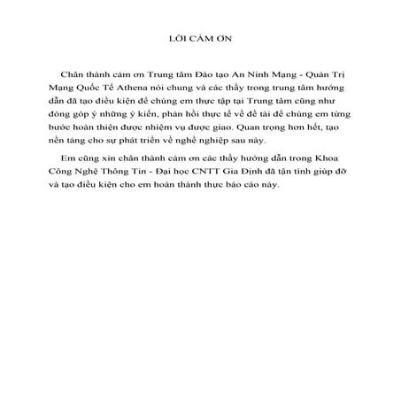 Báo Cáo Thực Tập Tốt Nghiệp Athena