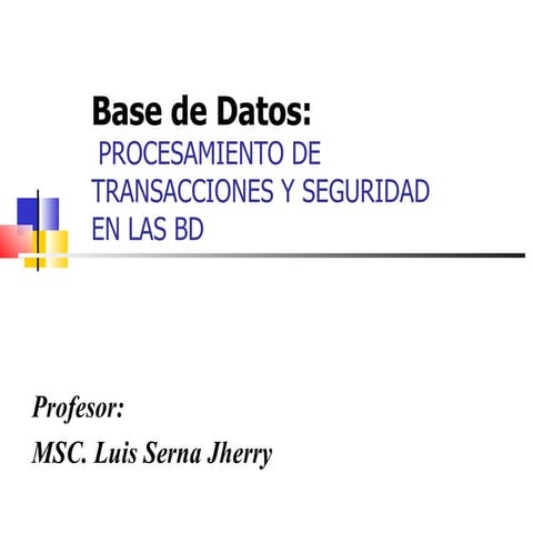 Transacciones y seguridad