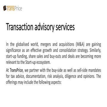 Transaction Advisory Services