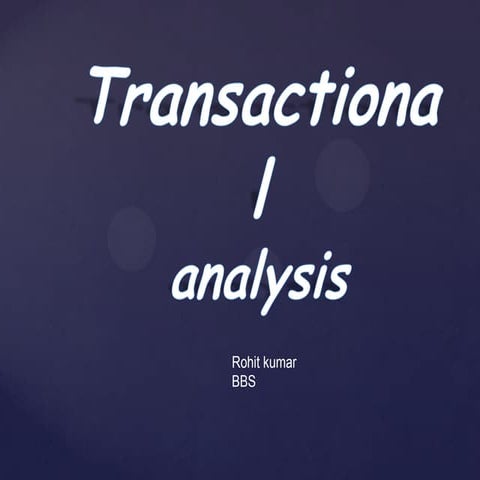 Transactional analysis