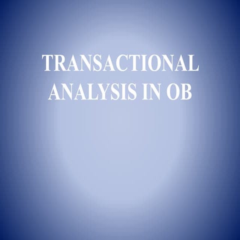 Transactional analysis