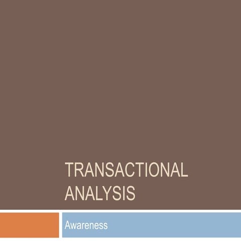 Transactional analysis