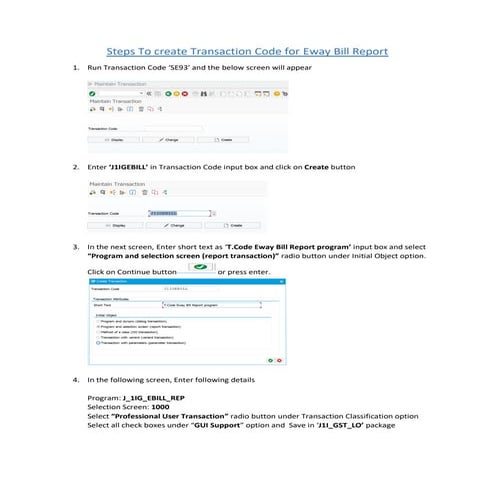 Transaction code creation