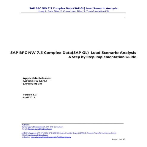SAP GL Data Load for BPC Consolidation