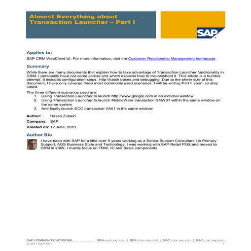 Transaction launcher