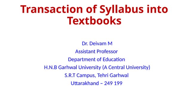 Transaction of Syllabus into Textbooks.pptx