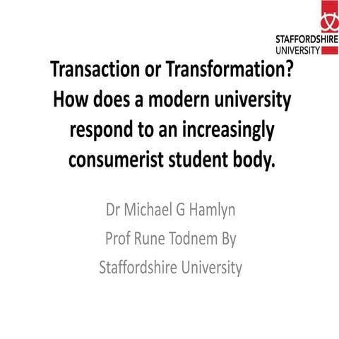 Transaction or transformation