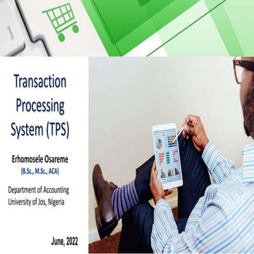 Transaction Processing System (TPS).pptx | Databases | Computer ...