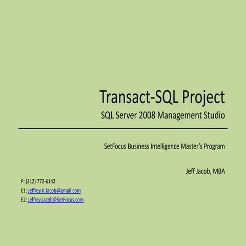 JKJ_T SQL project code samples | PPT