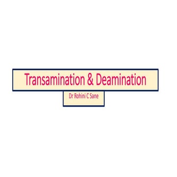 Transamination & deamination