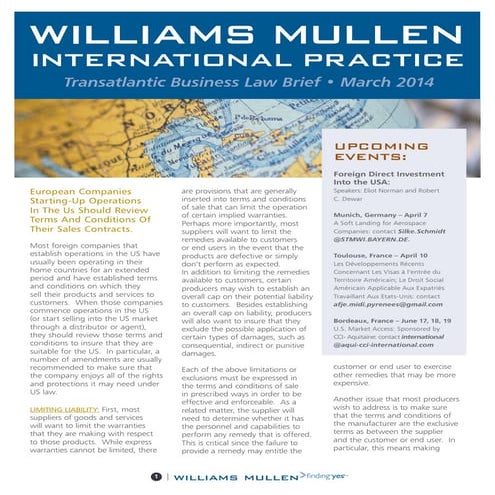 Transatlantic business brief march 2014