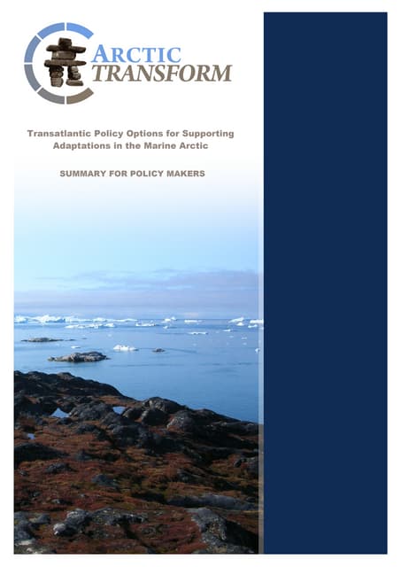 Transatlantic policy options for supporting adaptation in the marine arctic   summary for policy makers