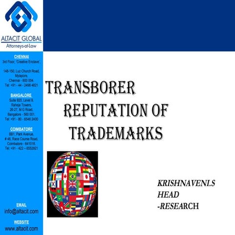 Transborder reputation of trademarks | PPT