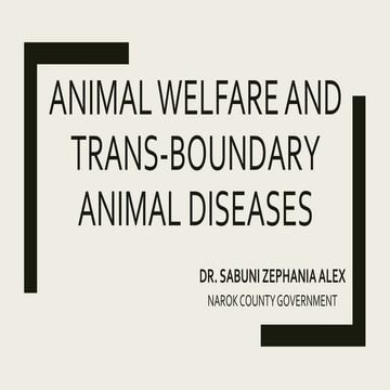 Transboundary diseases and animal welfare concerns 