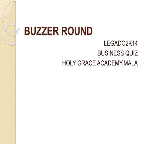 Buzzer Round | PPTX