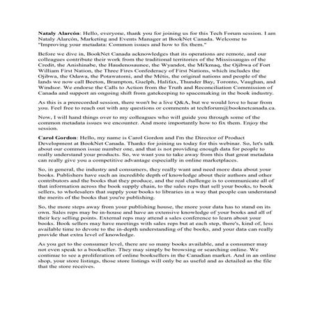 Transcript: Improving your metadata: Common issues and how to fix them - Tech...