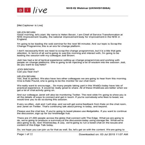 Transcript from Helen bevan Edge talk on 