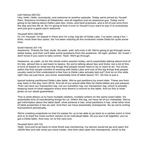 Transcript - Delta Lake Tips, Tricks & Best Practices (1).pdf