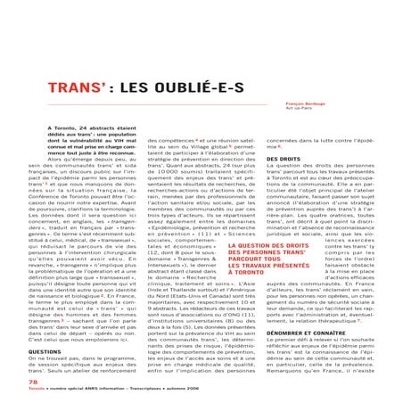 Trans : les oublié-e-s de la Conférence de Toronto