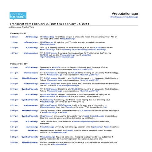 Transcript of Twitter backchannel