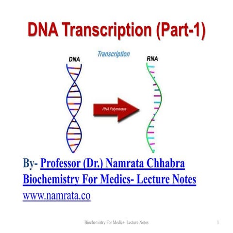 DNA Transcription- Part-1