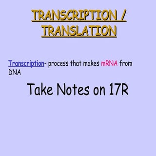 Transcription.translation lecture