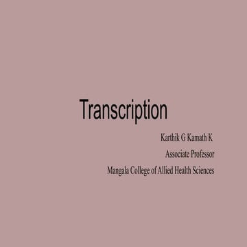 Transcription | mRNA Synthesis & Gene Expression |