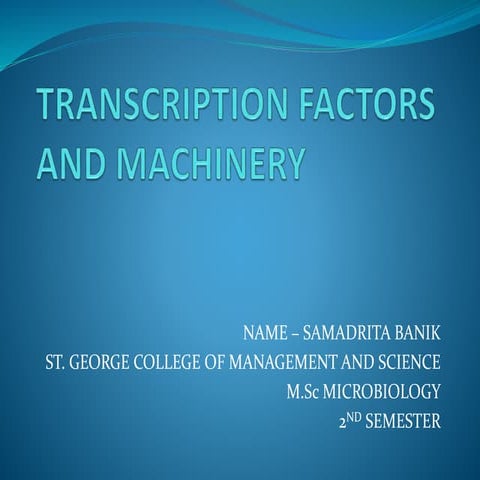 Transcription factors and machinery