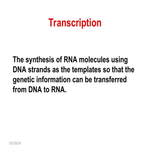 transcription mechanism and machinery involved in mRNA formation