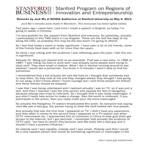 Alibaba Founder Jack Ma: Ideas & Technology Can Change the World 