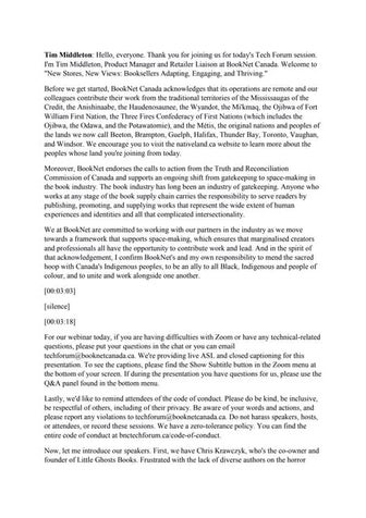 Transcript: New stores, new views: Booksellers adapting engaging and thriving...