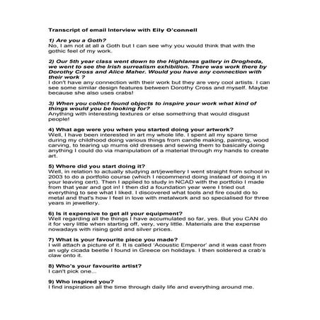 Transcript of interview with artist | PDF