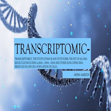 Omics study - Transcriptomics ( RNA) Microbiology