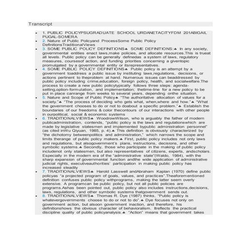 Transcript public policy
